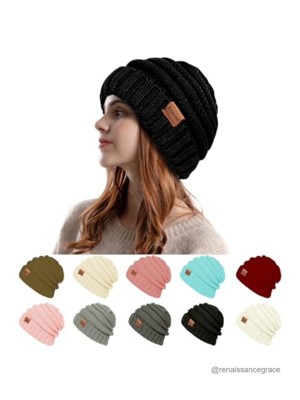 Women's Slouchy Beanie Knit Winter Hat Warm Acrylic